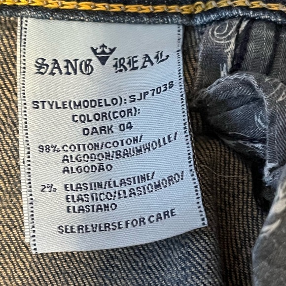 💎 Sang Real Bootcut Jeans - Size 28 - Embroidered Cross Pockets 💎 - Picture 8 of 11